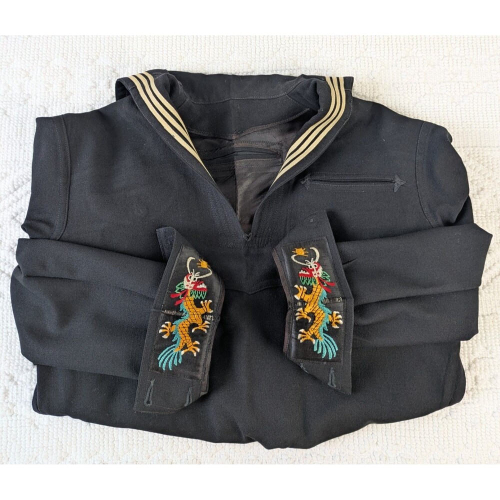 Vintage US Navy Uniform Jumper with Dragon Liberty Cuffs